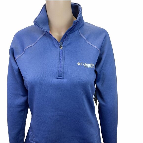 Columbia Women's Northern Ground Size X-Small Blue Half Zip Fleece Jacket NEW - Picture 6 of 13